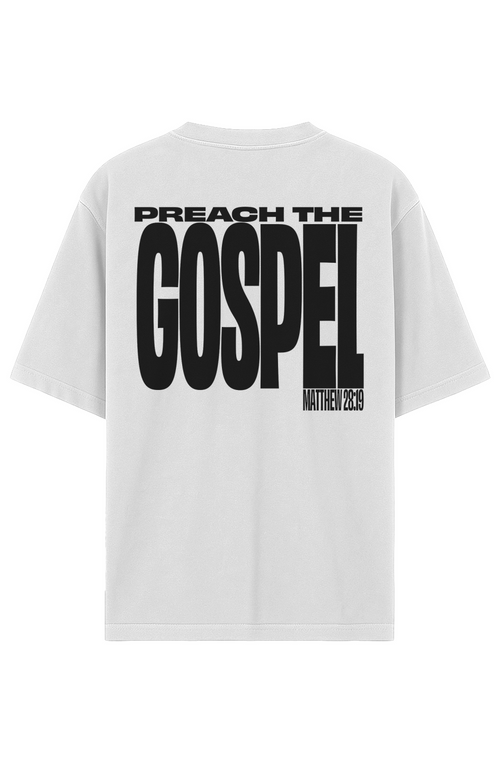 Garment-Dyed Drop-Shoulder Preach The Gospel Tee